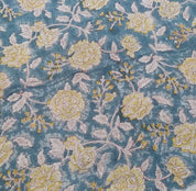 Handcraft Block Print Floral Thick Linen Fabric For Curtain – Rameshwaram