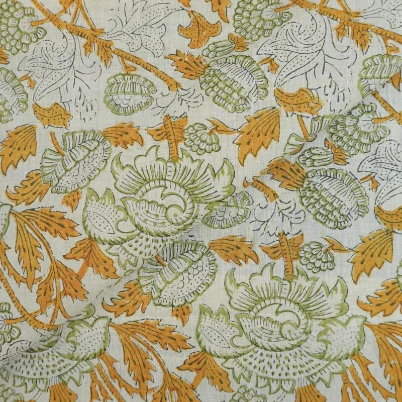 Handcrafted Block Print Linen Fabric for Curtains  – Akash Ganga