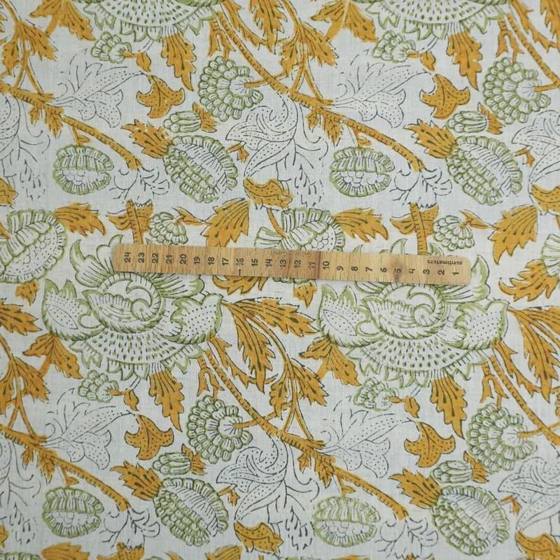 Handcrafted Block Print Linen Fabric for Curtains  – Akash Ganga