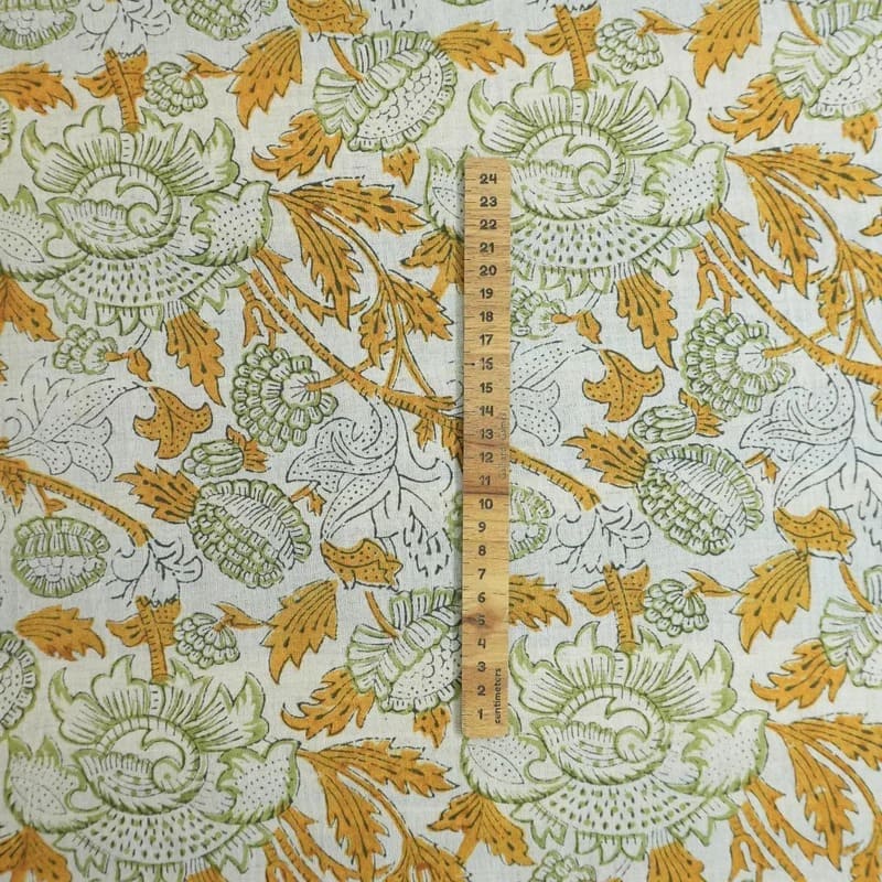 Handcrafted Block Print Linen Fabric for Curtains  – Akash Ganga