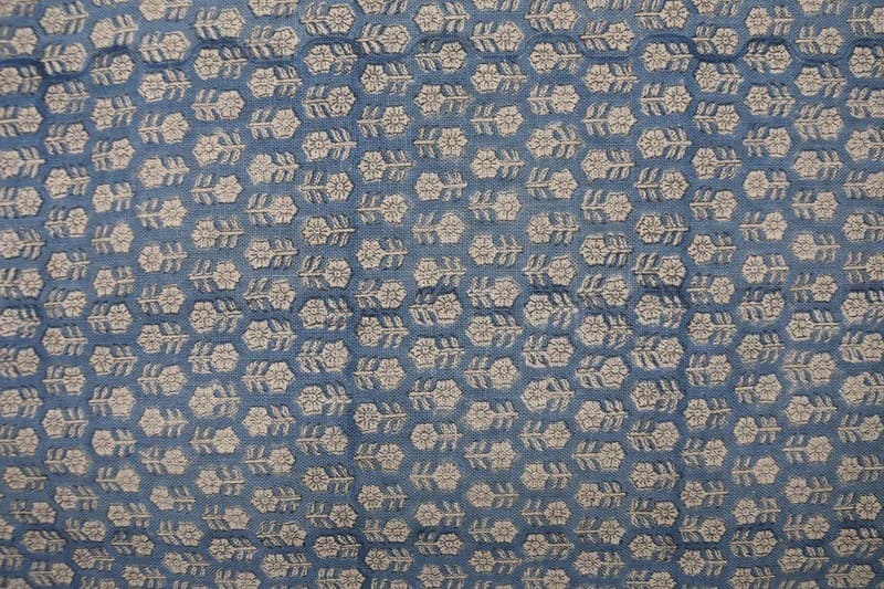 Handmade Block Print Blue Floral Thick Linen Fabric – Tulsi Buti