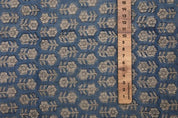 Handmade Block Print Blue Floral Thick Linen Fabric – Tulsi Buti