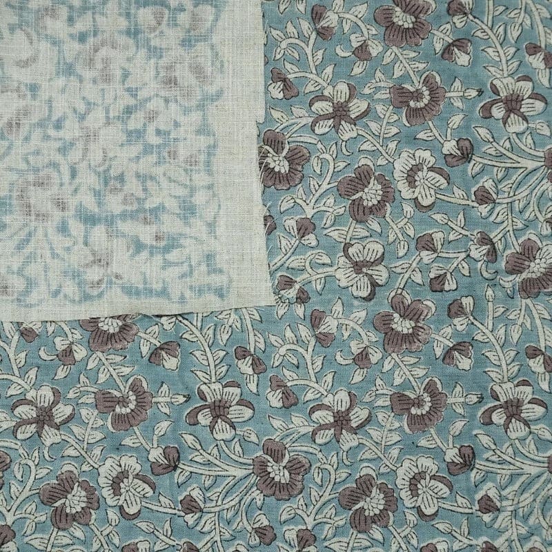 Handcrafted Block Print Boho Linen Fabric For Pillow Cover - Saundarya