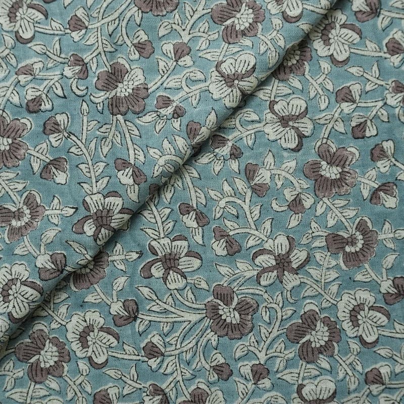 Handcrafted Block Print Boho Linen Fabric For Pillow Cover - Saundarya