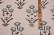 Handcrafted Block Print Brown Duck Canvas 50" Wide Fabric  – Amitabh