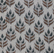 Handmade Block Print Brown & Green Thick linen Pure Fabric - Alia