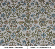 Handcrafted Block Print Duck Linen Fabric For Curtain - Amritwani
