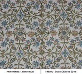 Handcrafted Block Print Duck Linen Fabric For Curtain - Amritwani