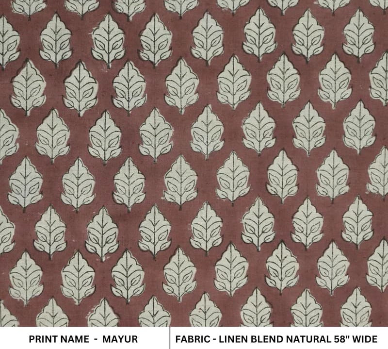 Handcrafted-BlockPrintFloralLinenFabricBrownSilver-Mayur_2.jpg