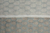 Handcrafted Block Print Gray Thick Linen Pure  Fabric - Tulsi Buti