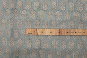 Handcrafted Block Print Gray Thick Linen Pure  Fabric - Tulsi Buti