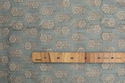 Handcrafted Block Print Gray Thick Linen Pure  Fabric - Tulsi Buti