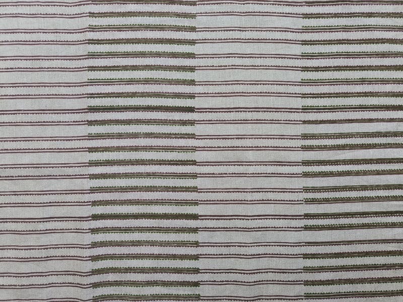Handmade Block Print Pure Linen Fabric Living Space - LINE