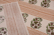 Handwoven Block Print Mustard Floral Duck Canvas Fabric - Anarkaali