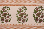 Handwoven Block Print Mustard Floral Duck Canvas Fabric - Anarkaali