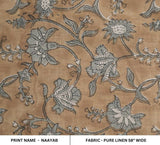 Handcrafted Block Print Mustard & Gray Linen - Naayab