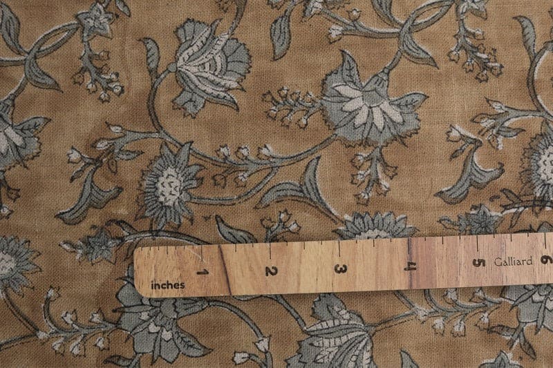 Handcrafted Block Print Mustard & Gray Linen - Naayab