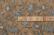 Handcrafted Block Print Mustard & Gray Linen - Naayab