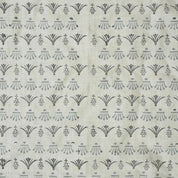 Handcrafted Block Print Pastel Gray Floral Pure Linen Fabric – Hastakala