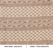 Handcrafted Block Print Thick linen fabric For Lampshade -Kesariya