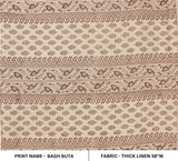 Handcrafted Block Print Thick linen fabric For Lampshade -Kesariya
