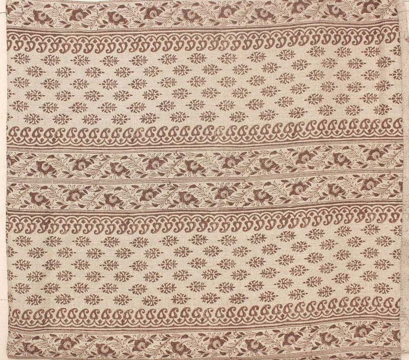 Handcrafted Block Print Thick linen fabric For Lampshade -Kesariya
