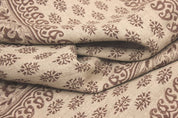 Handcrafted Block Print Thick linen fabric For Lampshade -Kesariya