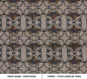 Handcrafted Block Printed Brown & Gray Linen Fabric – Hridyavan
