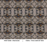 Handcrafted Block Printed Brown & Gray Linen Fabric – Hridyavan