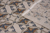 Handcrafted Block Printed Brown & Gray Linen Fabric – Hridyavan