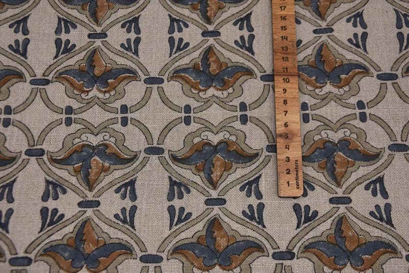 Handcrafted Block Printed Brown & Gray Linen Fabric – Hridyavan
