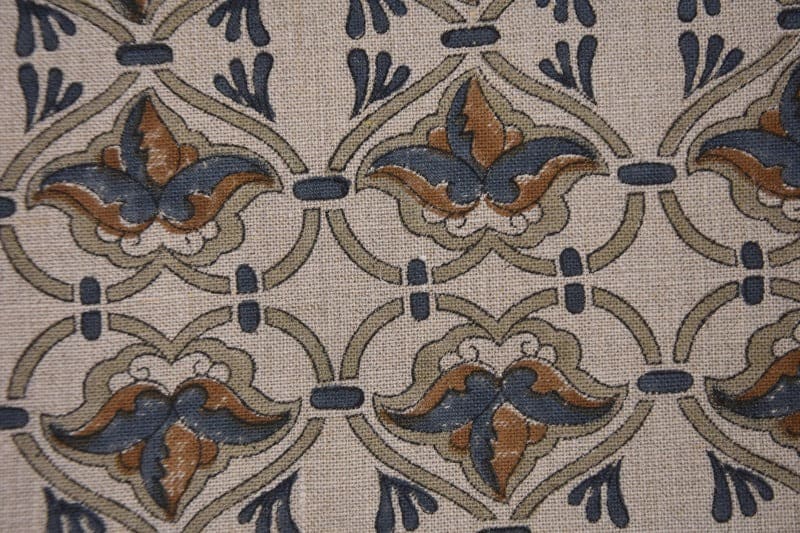 Handcrafted Block Printed Brown & Gray Linen Fabric – Hridyavan