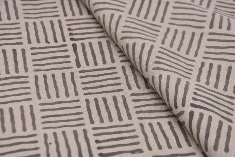 Handcrafted Pure linen Fabric For Window Curtain - Chausar
