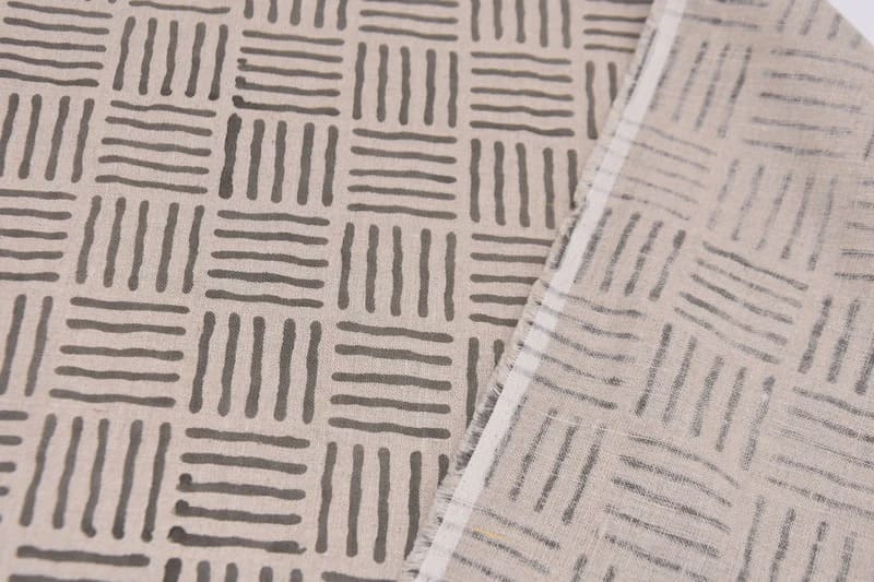Handcrafted Pure linen Fabric For Window Curtain - Chausar