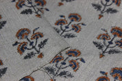 Handcrafted Viscose linen Grey & Blue Fabric For curtain - Botanical