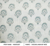 Handcrafted Block Print Blue Floral Viscose Linen Fabric – Inderjeet