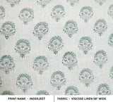 Handcrafted Block Print Blue Floral Viscose Linen Fabric – Inderjeet
