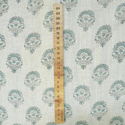 Handcrafted Block Print Blue Floral Viscose Linen Fabric – Inderjeet
