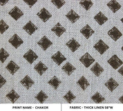 Handcrafterd Linen Grey & Brown Fabric For Home Decor - Chakor