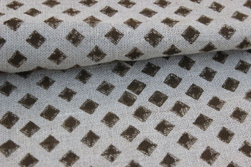 Handcrafterd Linen Grey & Brown Fabric For Home Decor - Chakor
