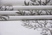 Hand Block Print Grey Thick Cotton Fabric 63"W Fabric - Anar