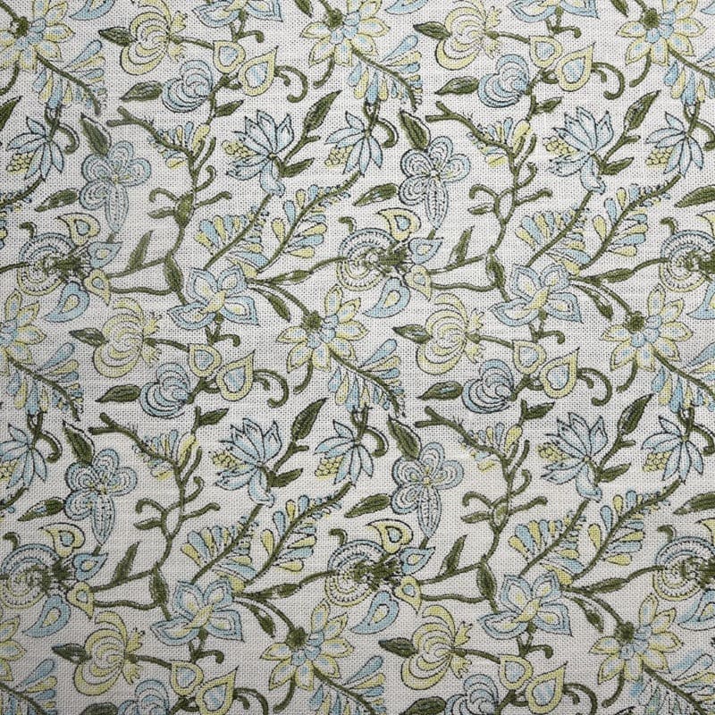 Handcrafted Floral Block Print Linen Fabric – Jamnotri