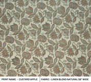 Handmade Block Brown Linen Fabric for Home Decor – Custard Apple