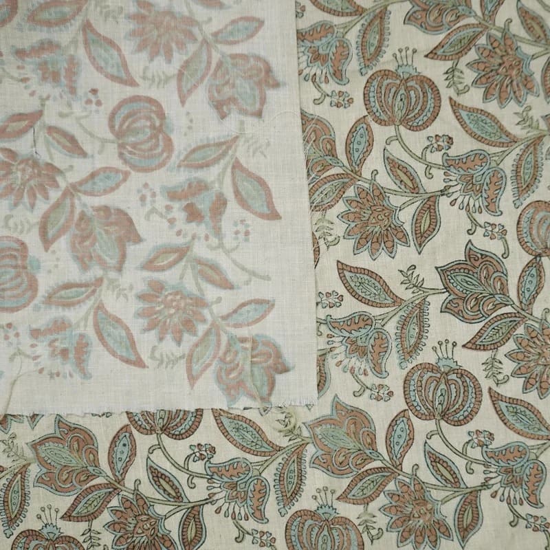 Handmade Block Brown Linen Fabric for Home Decor – Custard Apple