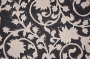 Hand Block Print Thick Linen Fabric For Pillow - Devdas