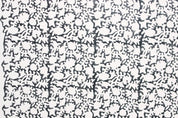 Aristan Handmade Block Print Black Off-White Linen Fabric - Kiskindha