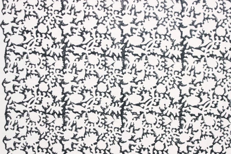 Aristan Handmade Block Print Black Off-White Linen Fabric - Kiskindha