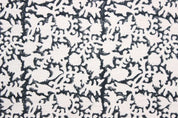 Aristan Handmade Block Print Black Off-White Linen Fabric - Kiskindha