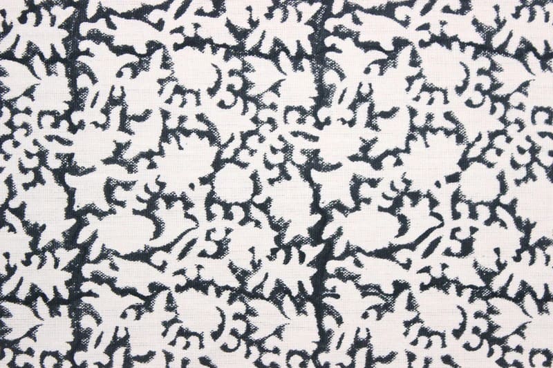 Aristan Handmade Block Print Black Off-White Linen Fabric - Kiskindha