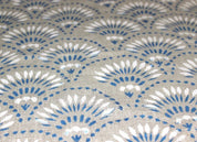 Premium Hand Block Print Blue Floral Thick Linen 58 W Fabric - Shubharambh